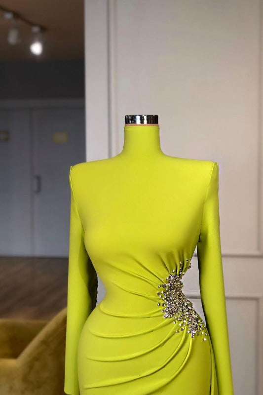 High-Neck Long Sleeves Mermaid Evening Dress
