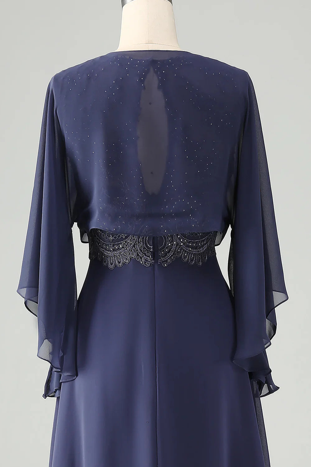 A Line Sparkly Beaded Mother of Bride Dress with Shawl