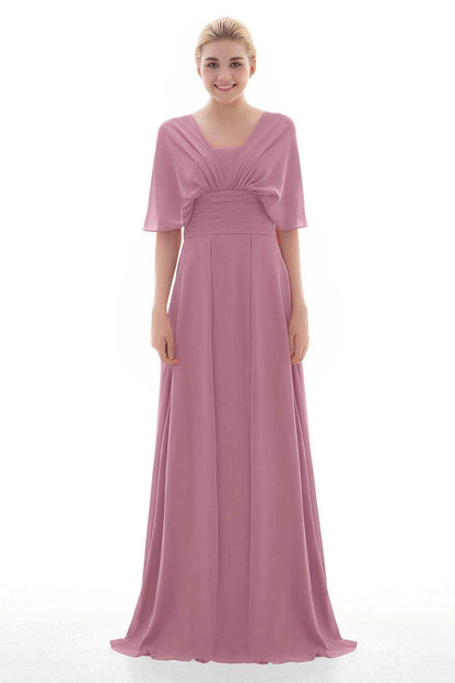 Sheath Floor Length Chiffon Bridesmaid Dress JOZF15001