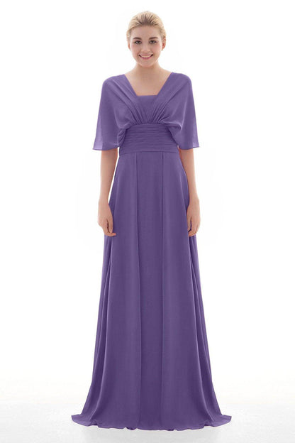 Sheath Floor Length Chiffon Bridesmaid Dress JOZF15001