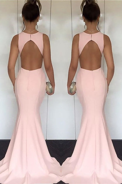 Evening Dress Pink Mermaid Wedding Guest Dress Sleeveless