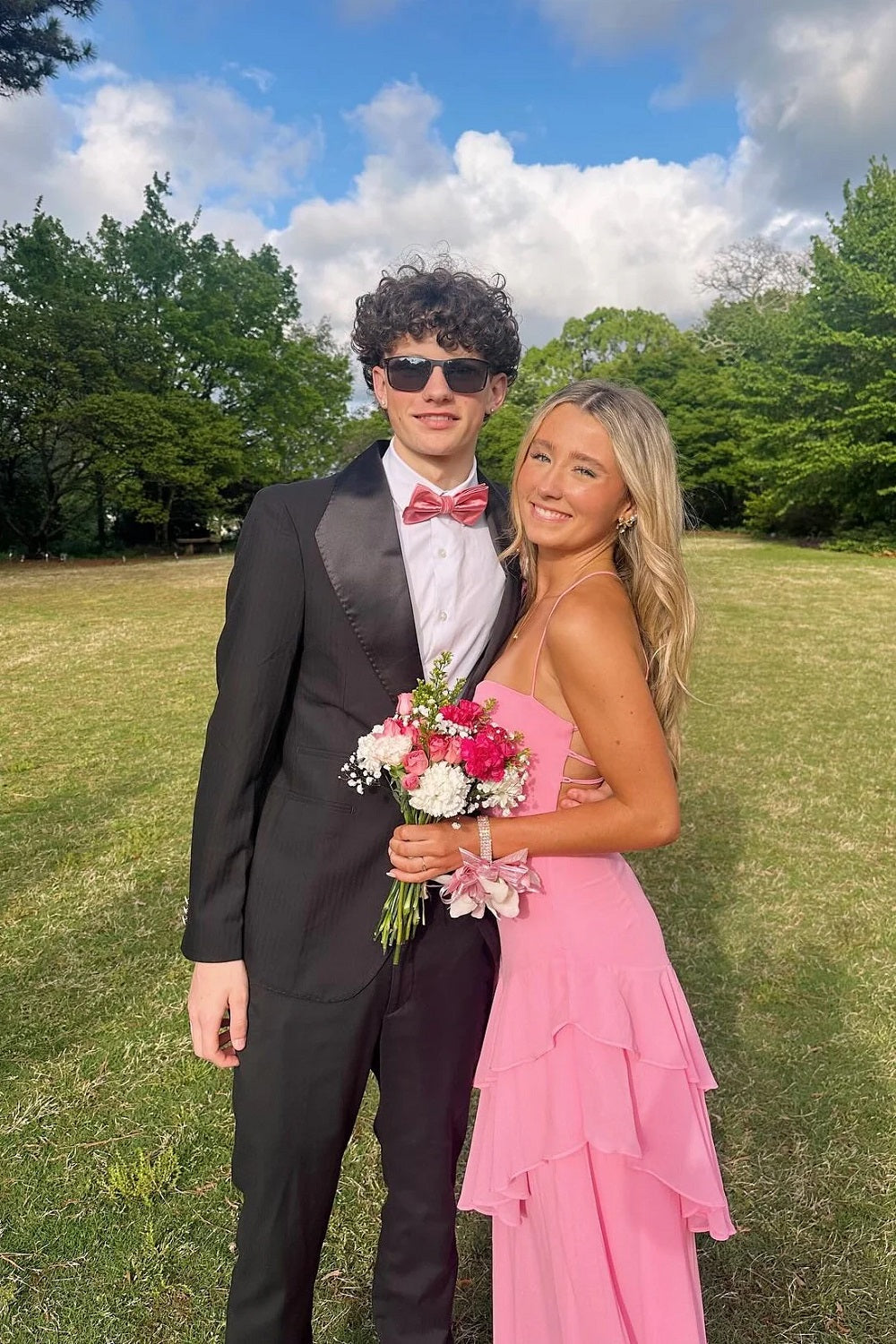 Pink Prom Dresses Long Strapless Formal Evening Dress