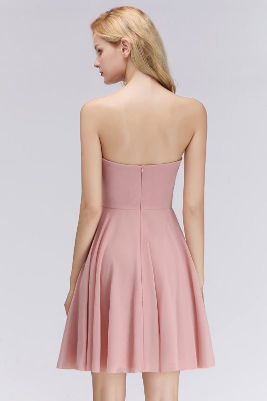 Lovely Sweetheart Pink Bridesmaid Dresses Short