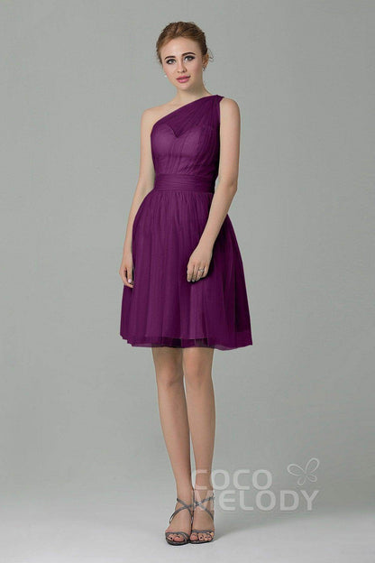 A-Line Short-Mini Tulle Bridesmaid Dress LOZM1503F