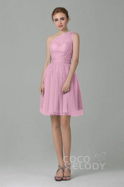 A-Line Short-Mini Tulle Bridesmaid Dress LOZM1503F