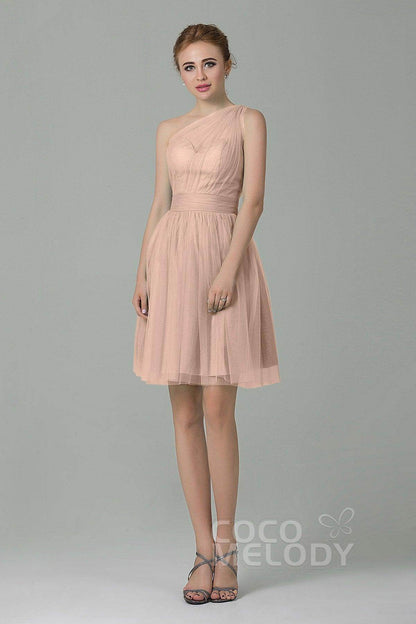 A-Line Short-Mini Tulle Bridesmaid Dress LOZM1503F