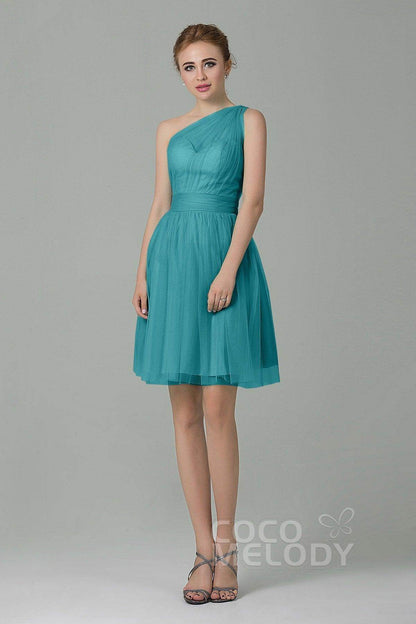 A-Line Short-Mini Tulle Bridesmaid Dress LOZM1503F