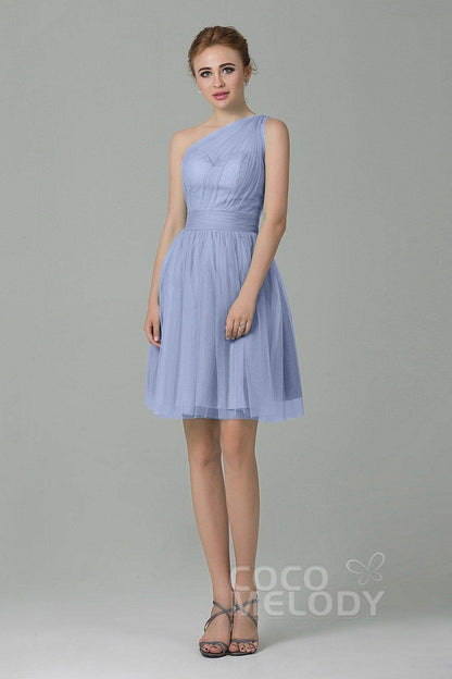 A-Line Short-Mini Tulle Bridesmaid Dress LOZM1503F