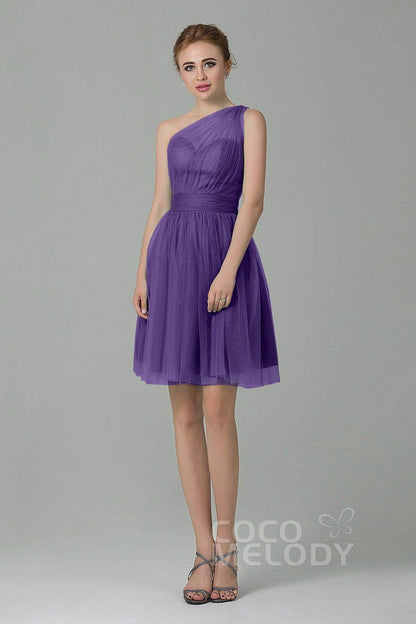 A-Line Short-Mini Tulle Bridesmaid Dress LOZM1503F