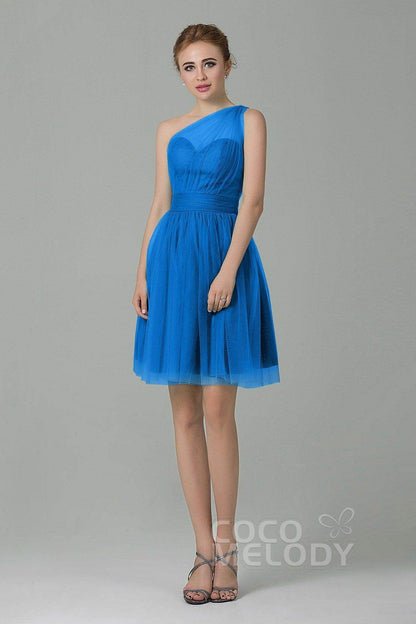 A-Line Short-Mini Tulle Bridesmaid Dress LOZM1503F