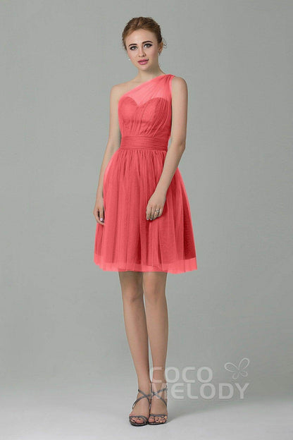 A-Line Short-Mini Tulle Bridesmaid Dress LOZM1503F
