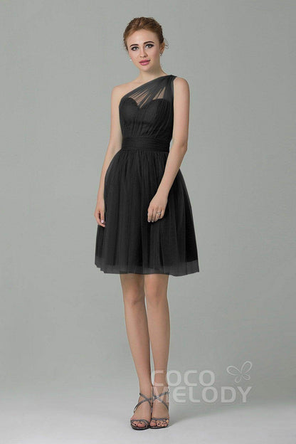 A-Line Short-Mini Tulle Bridesmaid Dress LOZM1503F