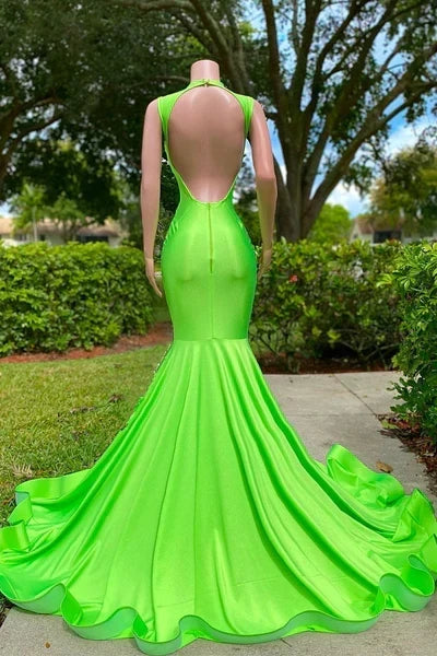Gorgeous Bright Green Prom Dress Glittering Beaded Evening Gown Mermaid Party Dress Long Formal Dress HZ1024
