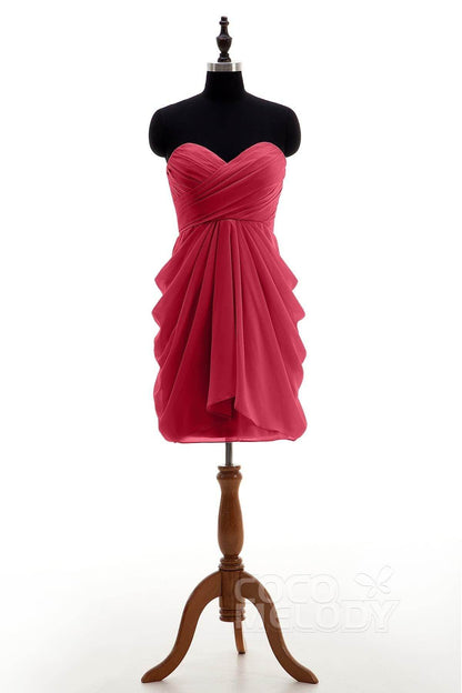 Sheath-Column Knee Length Chiffon Bridesmaid Dress NB2746