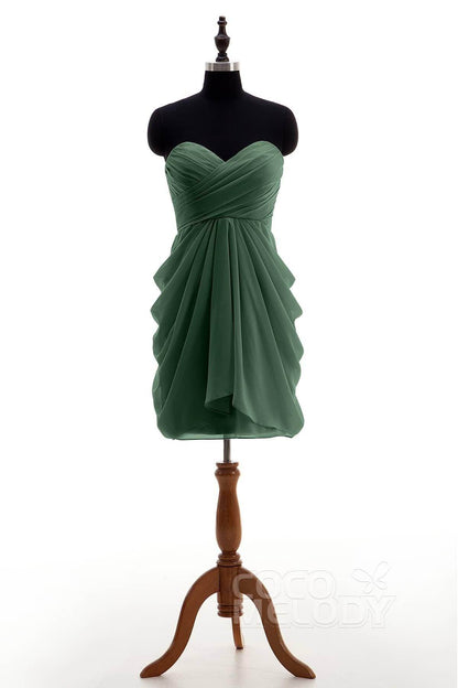 Sheath-Column Knee Length Chiffon Bridesmaid Dress NB2746