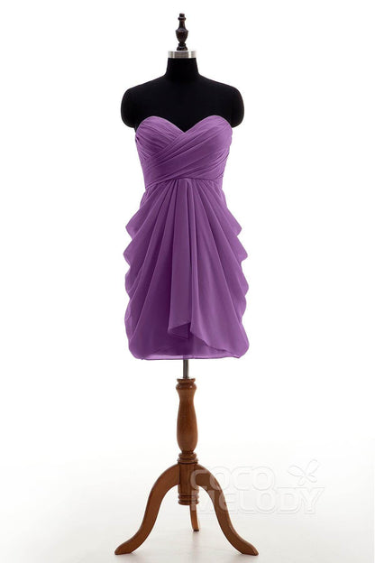 Sheath-Column Knee Length Chiffon Bridesmaid Dress NB2746