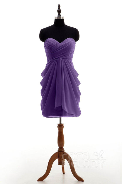 Sheath-Column Knee Length Chiffon Bridesmaid Dress NB2746