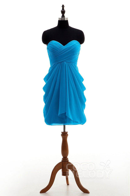 Sheath-Column Knee Length Chiffon Bridesmaid Dress NB2746