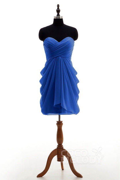 Sheath-Column Knee Length Chiffon Bridesmaid Dress NB2746