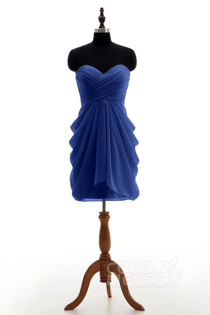 Sheath-Column Knee Length Chiffon Bridesmaid Dress NB2746