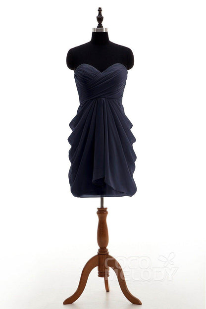 Sheath-Column Knee Length Chiffon Bridesmaid Dress NB2746