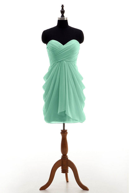 Sheath-Column Knee Length Chiffon Bridesmaid Dress NB2746