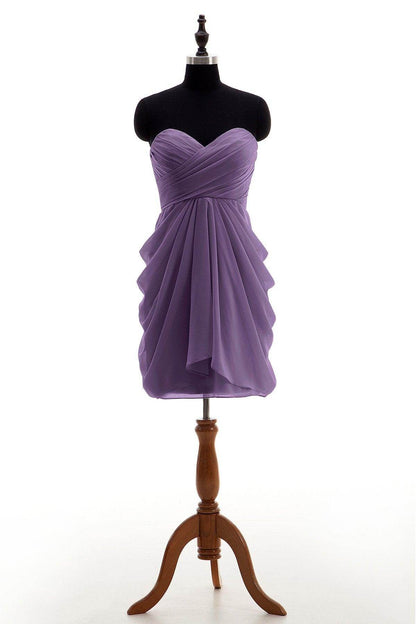 Sheath-Column Knee Length Chiffon Bridesmaid Dress NB2746