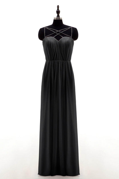Sheath-Column Floor Length Chiffon Bridesmaid Dress NB3315