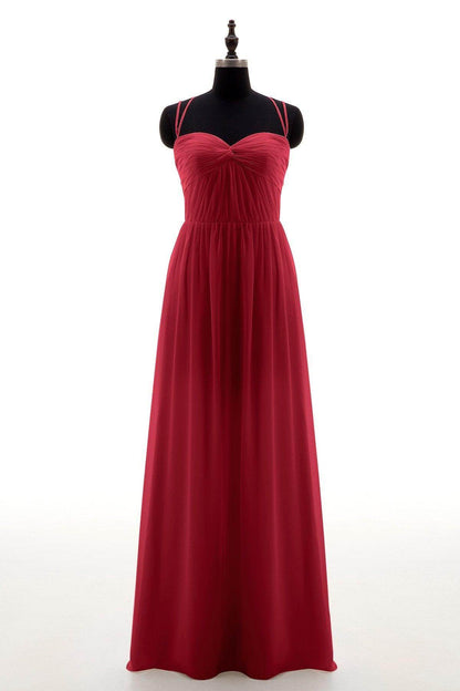 Sheath-Column Floor Length Chiffon Bridesmaid Dress NB3316