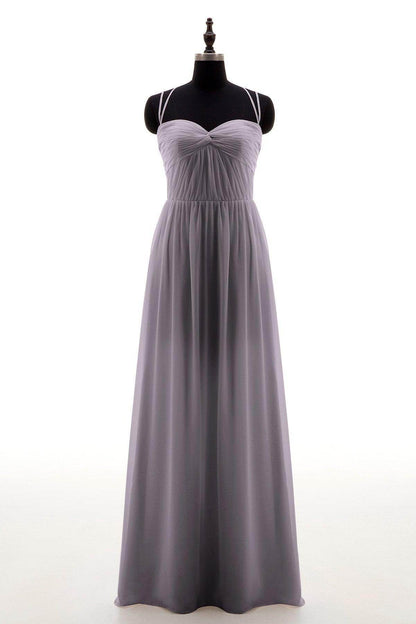 Sheath-Column Floor Length Chiffon Bridesmaid Dress NB3316