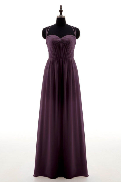Sheath-Column Floor Length Chiffon Bridesmaid Dress NB3316