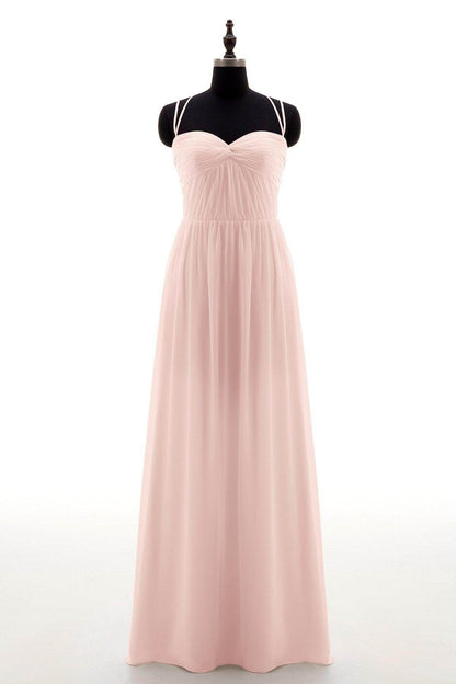 Sheath-Column Floor Length Chiffon Bridesmaid Dress NB3316