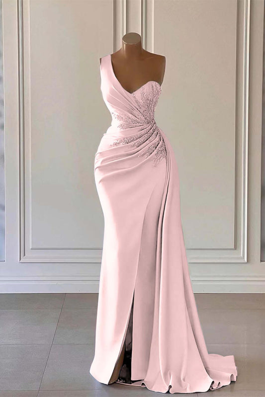 One-Shoulder Mermaid Prom Dress with Elegant Ruffles