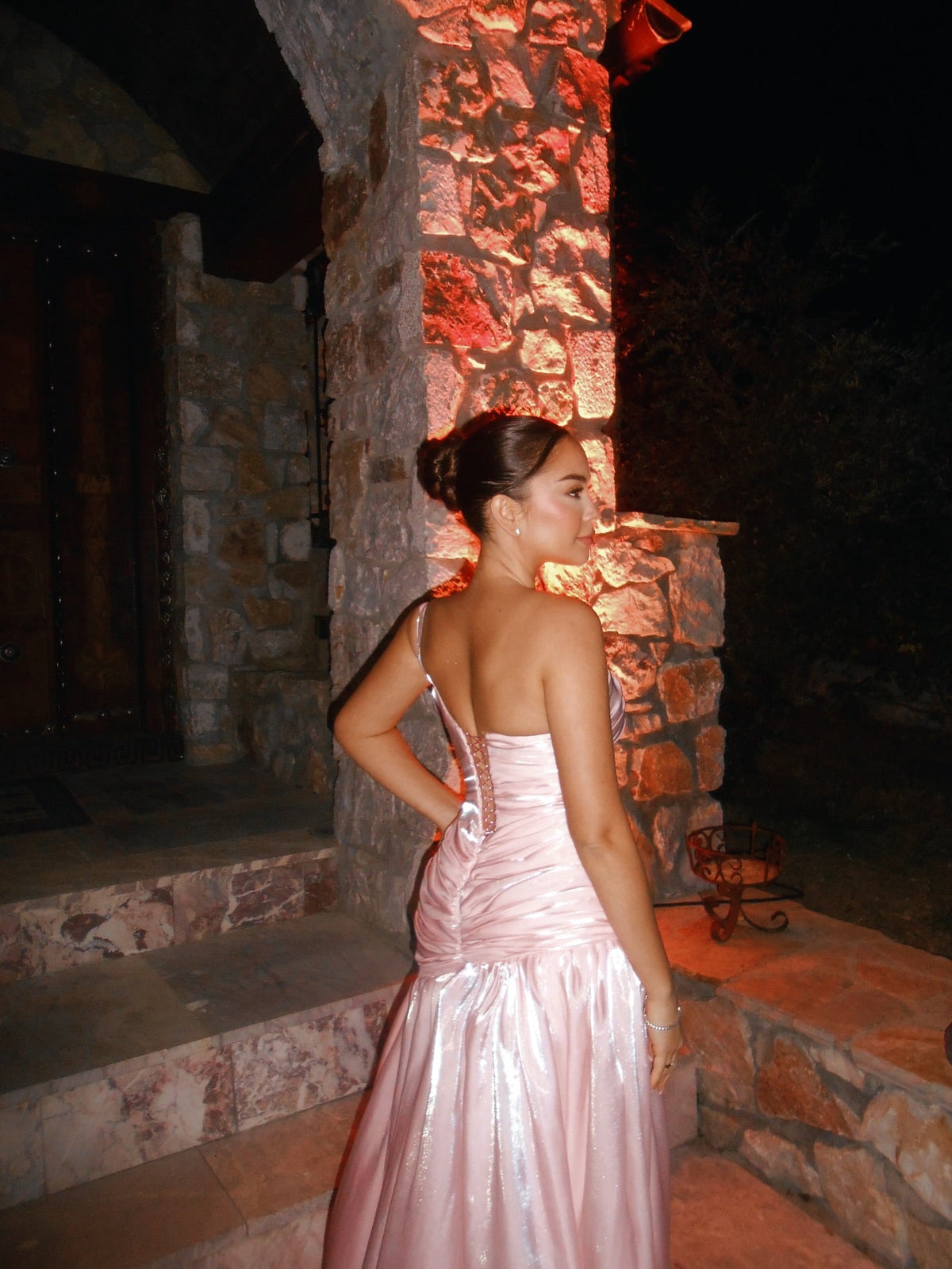 Elegant One Shoulder Prom Dresses A Line Formal Evening Gown with Slit