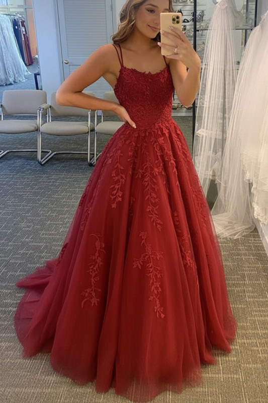Open Back Yellow Lace Long Prom Dress Aline Lace Formal Evening Dress