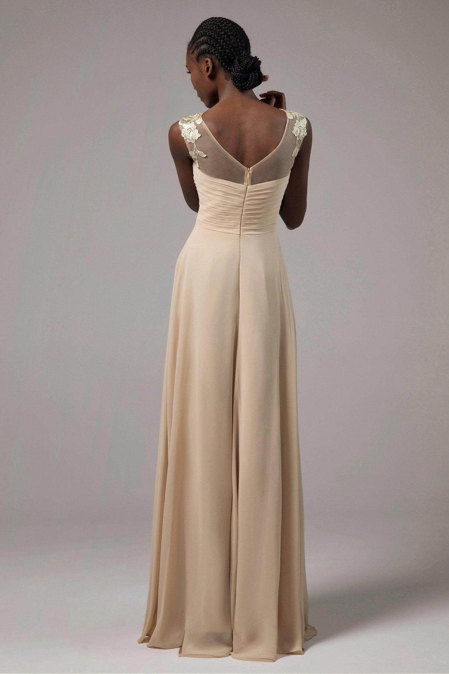 A-Line Floor Length Chiffon Bridesmaid Dress CB0397