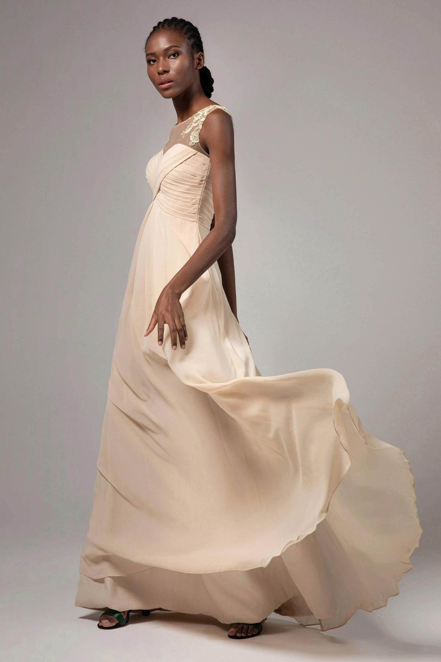 A-Line Floor Length Chiffon Bridesmaid Dress CB0397
