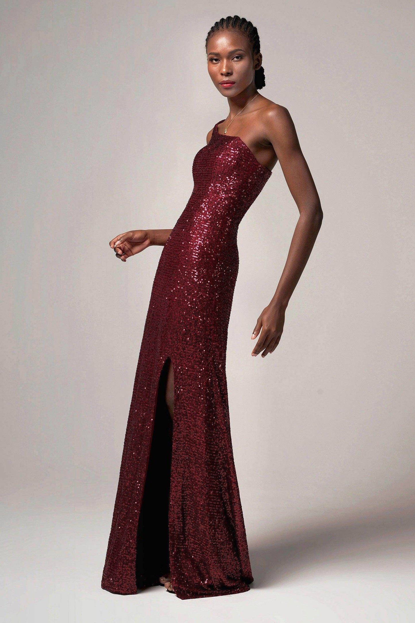 Trumpet-Mermaid Sweep-Brush Train Sequined Dress CB0406