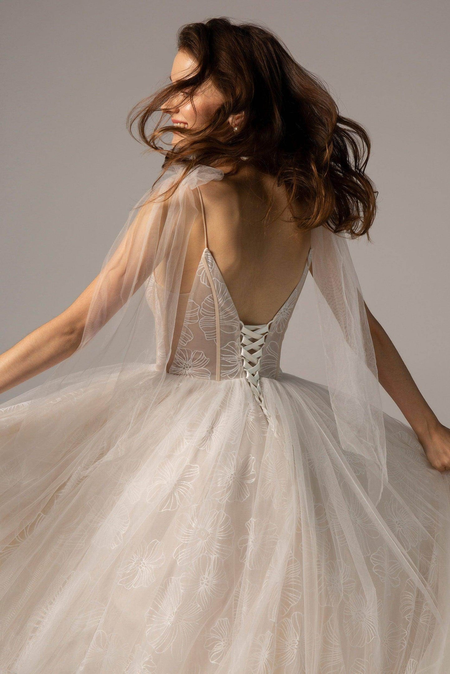 A-Line Court Train Tulle Wedding Dress CW2165