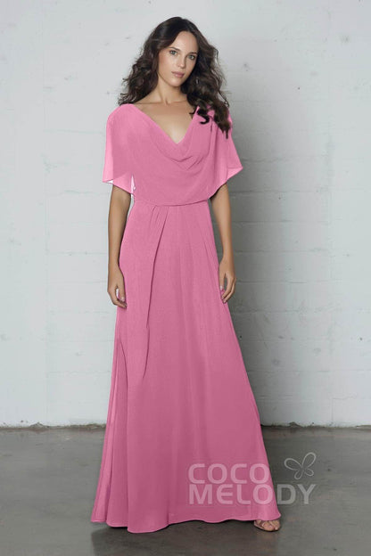 Sheath-Column Floor Length Chiffon Dress PR17014