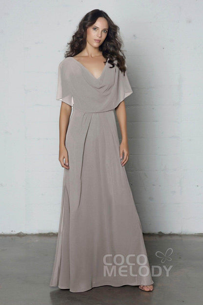 Sheath-Column Floor Length Chiffon Dress PR17014