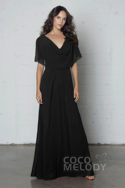 Sheath-Column Floor Length Chiffon Dress PR17014
