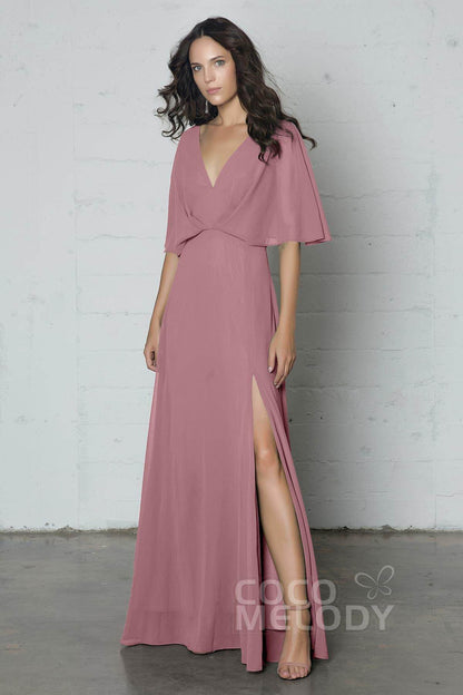 Sheath-Column Floor Length Chiffon Dress PR17024