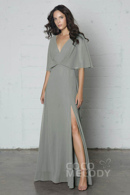 Sheath-Column Floor Length Chiffon Dress PR17024