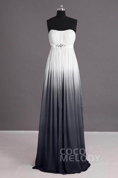 Sheath-Column Floor Length Chiffon Bridesmaid Dress Formal Dresses PR2917