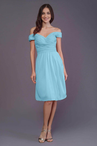 Sheath-Column Knee Length Short Bridesmaid Dress PR3485