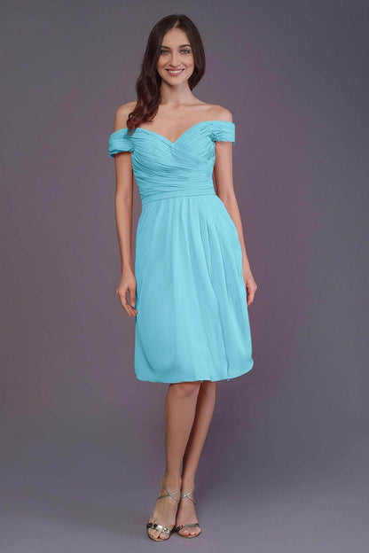Sheath-Column Knee Length Short Bridesmaid Dress PR3485