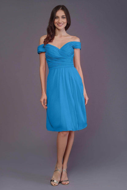 Sheath-Column Knee Length Short Bridesmaid Dress PR3485