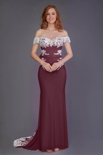 Mermaid Sweep Train Knitted Fabric Bridesmaid Dress PR3491