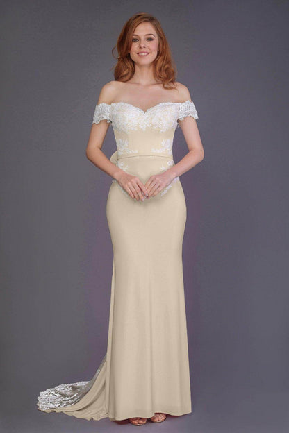 Mermaid Sweep Train Knitted Fabric Bridesmaid Dress PR3491